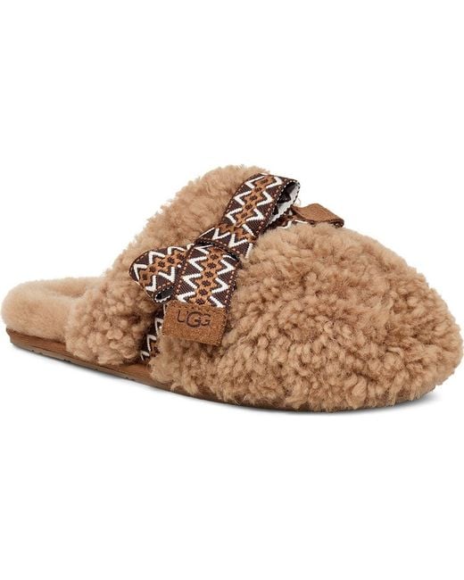 Ugg Brown Maxi Curly Genuine Shearling Scuff Slipper (Nordstrom Exclusive)