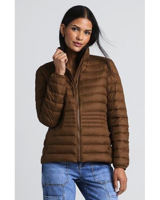 Lands' End Brown Wanderweight Ultralight Packable Down Jacket