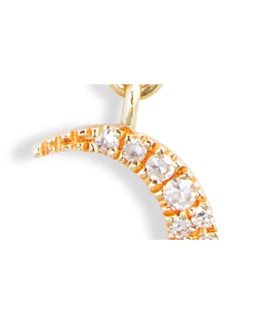 Meira T Blue Crescent Moon Diamond Pendant Necklace