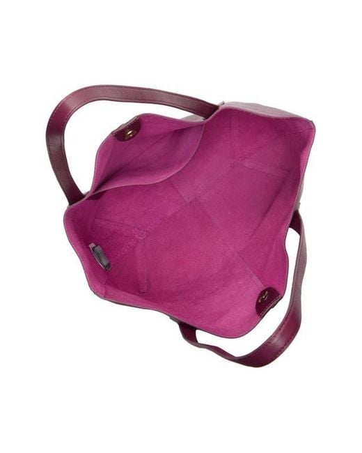 Vince Camuto Purple Jenna Pebble Leather Tote