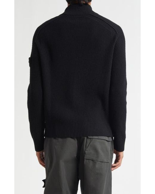 Stone Island Black Ghost Virgin Wool Zip Cardigan for men