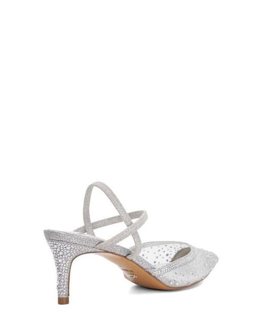 Dune White Charismatic Ankle Strap Pump