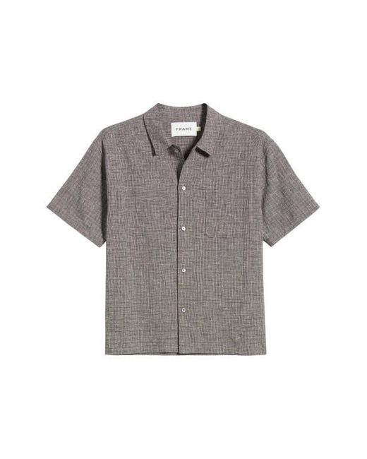 FRAME Gray Textured Short Sleeve Button-Up Shirt for men