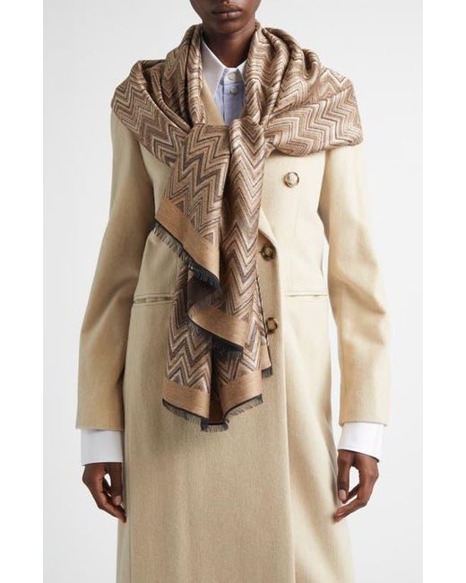 Missoni Natural Zigzag Fringe Scarf