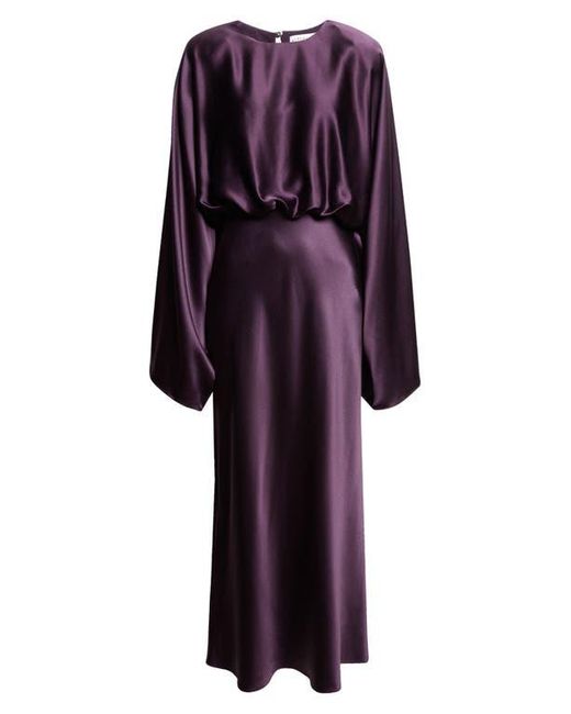 Altuzarra Purple Evinka Long Sleeve Silk Satin Dress