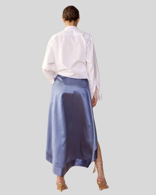 Cynthia Rowley Blue High Low Satin Skirt