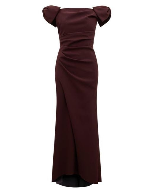EVER NEW Red Kalee Bow Trim Off The Shoulder Gown