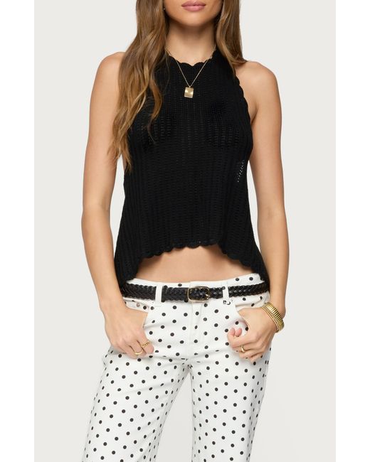 Edikted Black Ivey Backless Halter Top