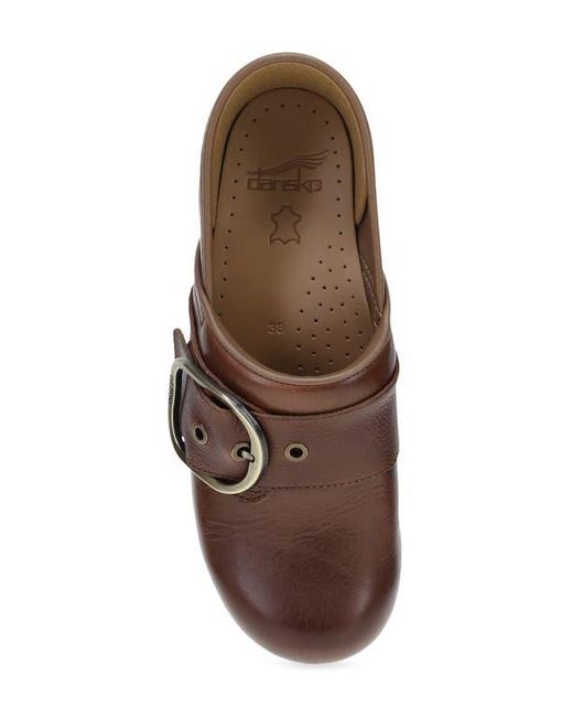 Dansko Brown Pearson Buckle Strap Clog