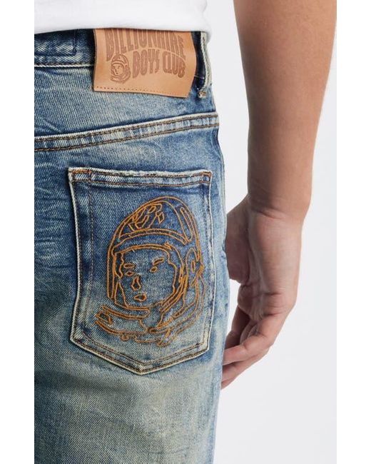 BBCICECREAM Blue Bb Trek Slim Fit Distressed Jeans for men