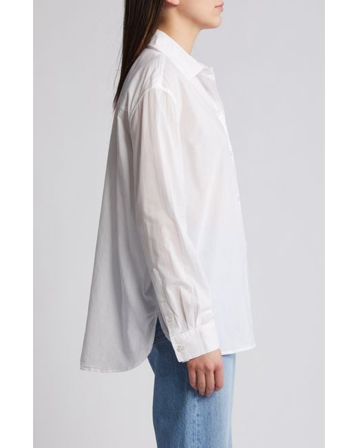 Treasure & Bond White Cotton Voile Button-up Shirt