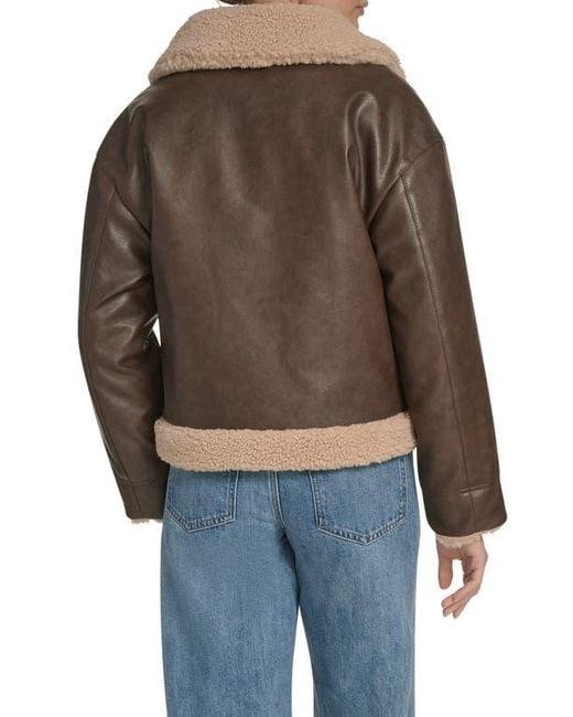 Levi's Brown Reversible Faux Leather & Faux Shearling Jacket