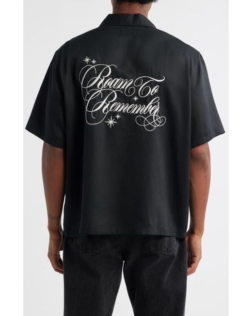 PacSun Black Roam Short Sleeve Button-Up Resort Shirt for men