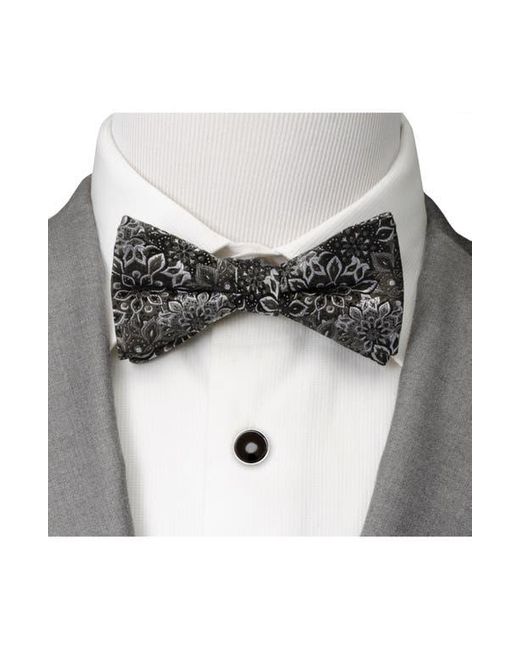 Cufflinks Inc. Gray Kaleido Floral Charcoal Silk Bow Tie for men