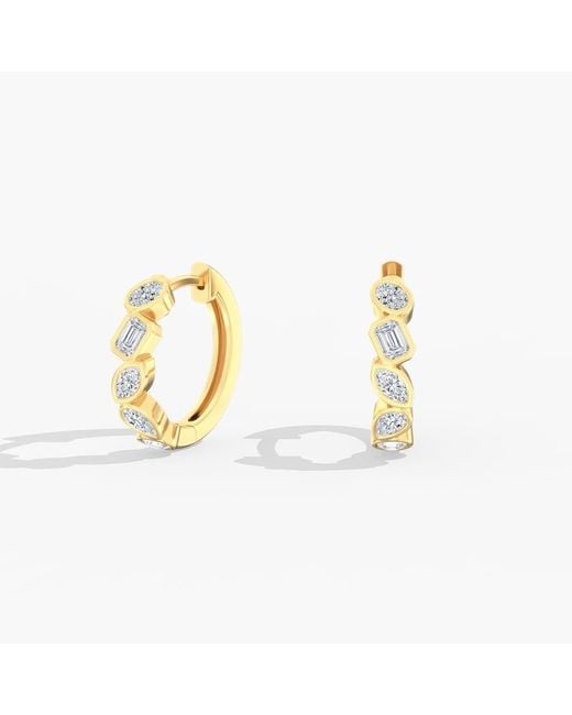 Everlee Metallic Multi-Shape Bezel Lab Diamond Hoop
