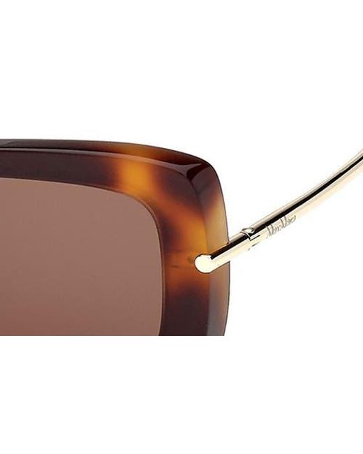 Max Mara Brown 54Mm Rectangular Sunglasses
