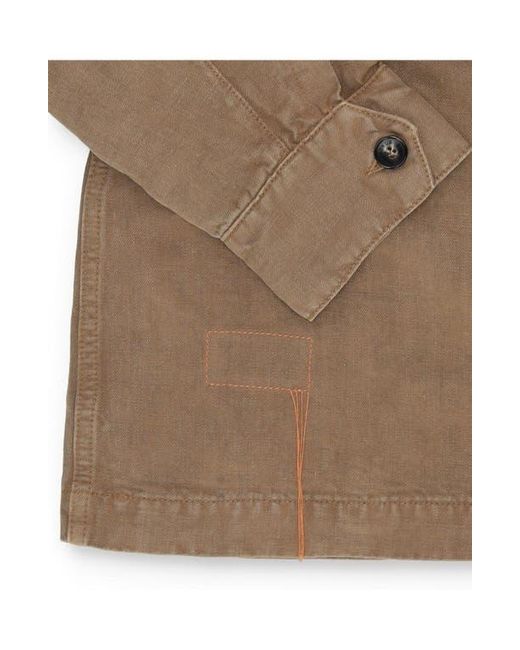 Fortela Brown Clint Linen Sahariana Jacket for men