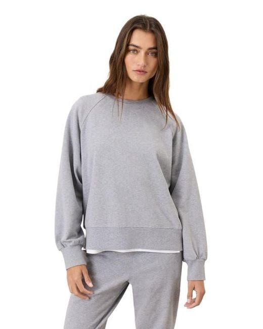 Pact Gray Cloudknit Raglan Crew
