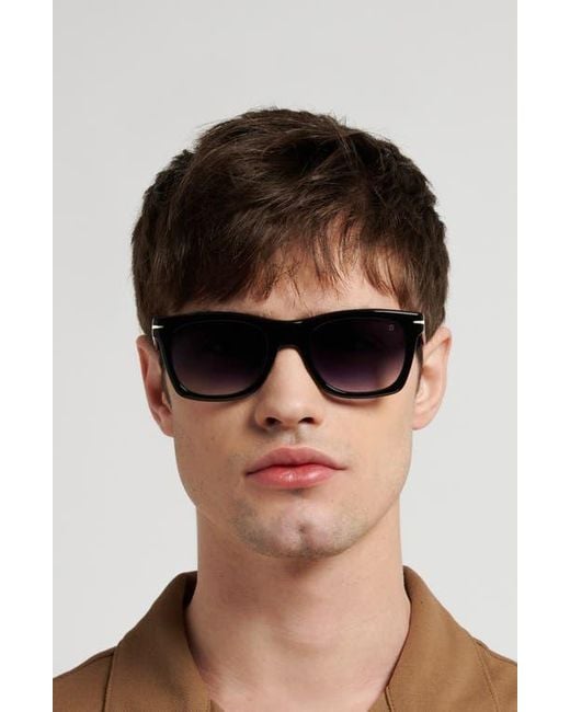 David Beckham Blue 53Mm Rectangular Sunglasses for men