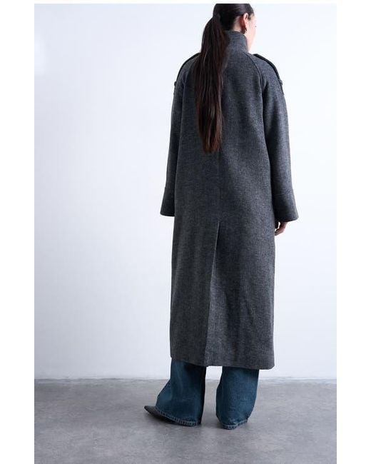 TOPSHOP Red Mock Neck Car Coat