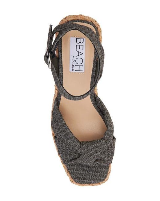 Matisse Black Ibiza Ankle Strap Platform Wedge Sandal