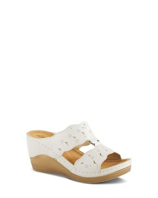 Flexus by Spring Step Natural Dreiser Platform Wedge Slide Sandal