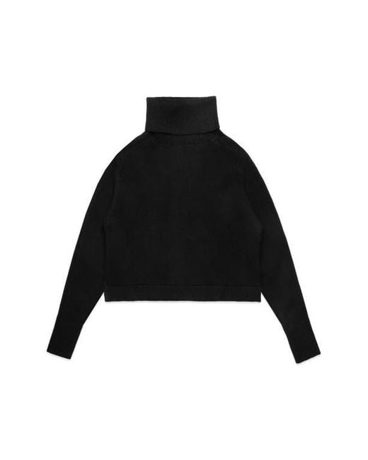 DELUC Black Pugliese Crop Turtleneck Sweater