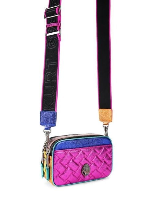 Kurt Geiger Pink Kensington Leather Camera Crossbody Bag