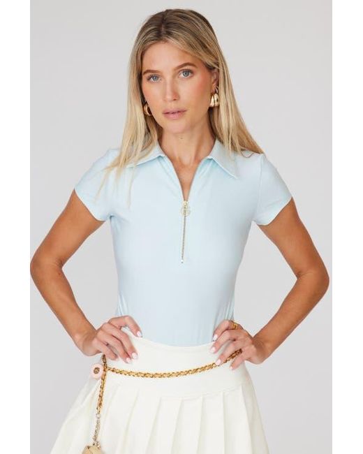 Goldie Byrd White Zip Front Smoothing Bodysuit