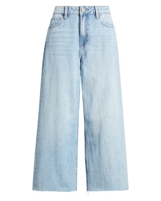 Hidden Jeans Blue High Waist Raw Hem Crop Wide Leg Jeans