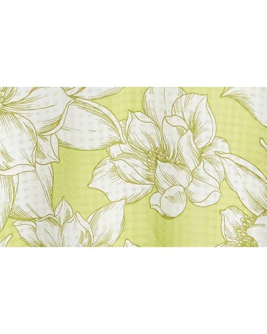 Anne Klein Yellow Floral Print Puff Sleeve Top
