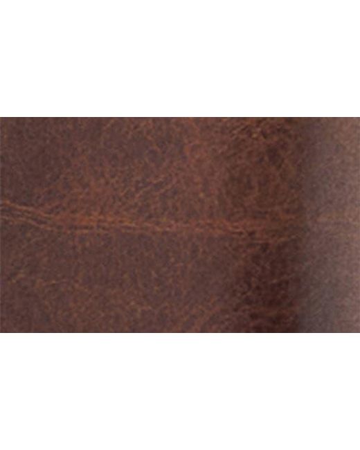 Mango Brown Textured Faux Leather Belt With Round Buckle