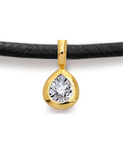 Monica Vinader White Pear Lab Grown Diamond Pendant Cord Necklace