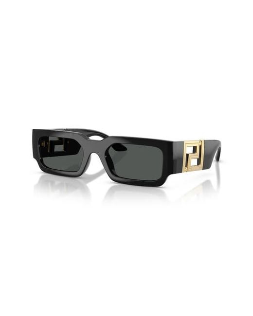 Versace Black 54Mm Rectangular Sunglasses for men