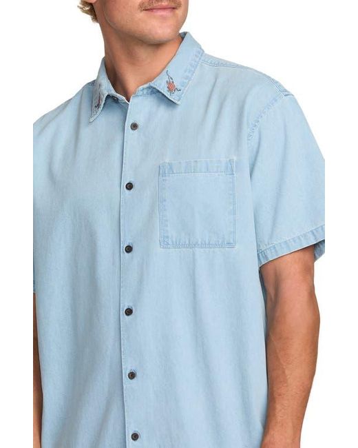 Billabong Blue Occy Short Sleeve Button-Up Shirt for men