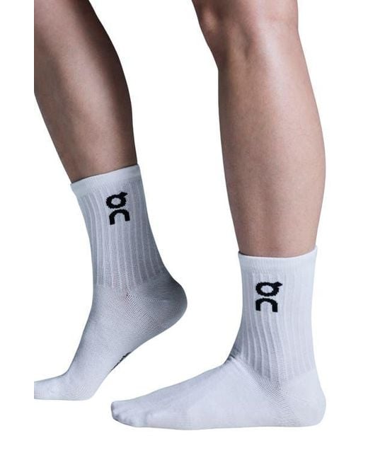 On Shoes White 3-Pack Logo Crew Socks for men