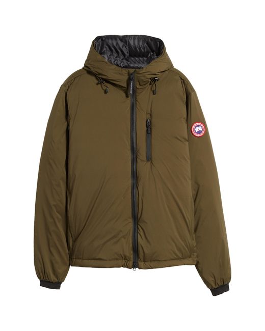 Canada Goose Green Lodge Packable Windproof 750 Fill Power Down Hooded Jacket for men