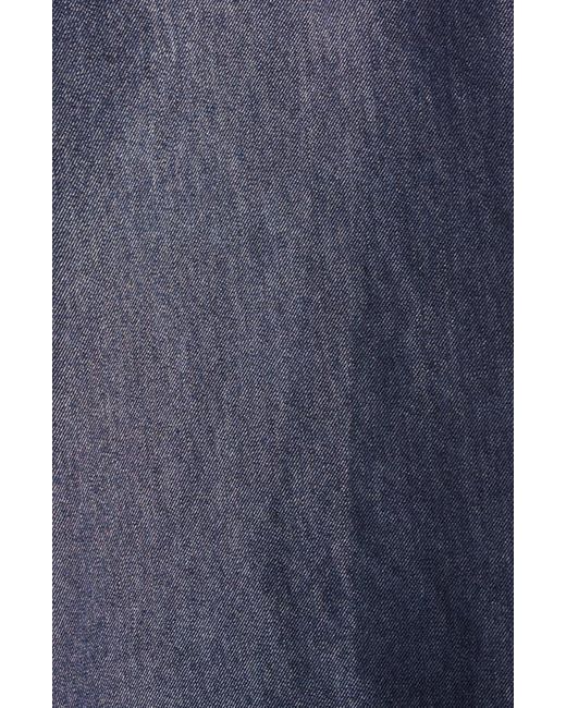 Cinq À Sept Blue Zelda Sleeveless Belted Cotton Blend Denim Dress