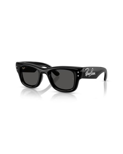 Ray-Ban Black Wayfarer Puffer 47Mm Small Square Sunglasses