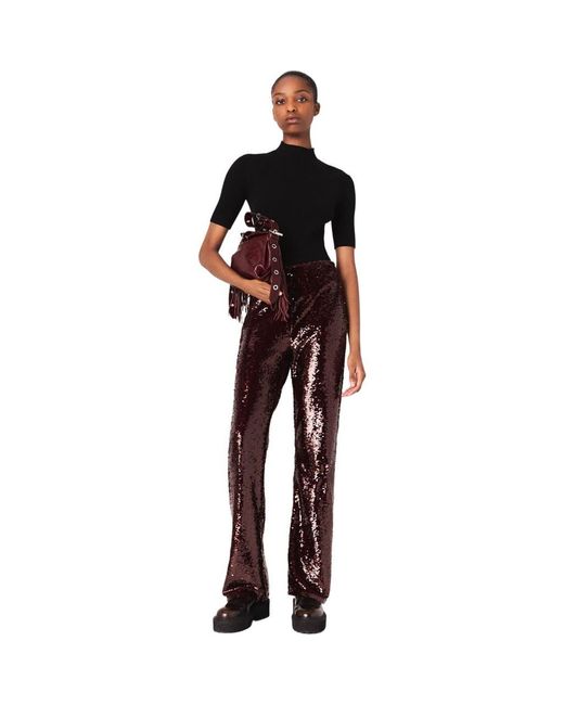 Maje Sequin-Embroidered Trousers