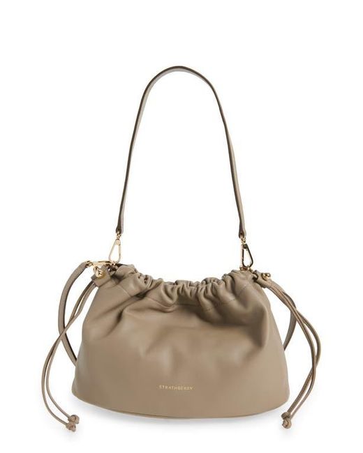 Strathberry Natural Drawstring Pouch Leather Shoulder Bag