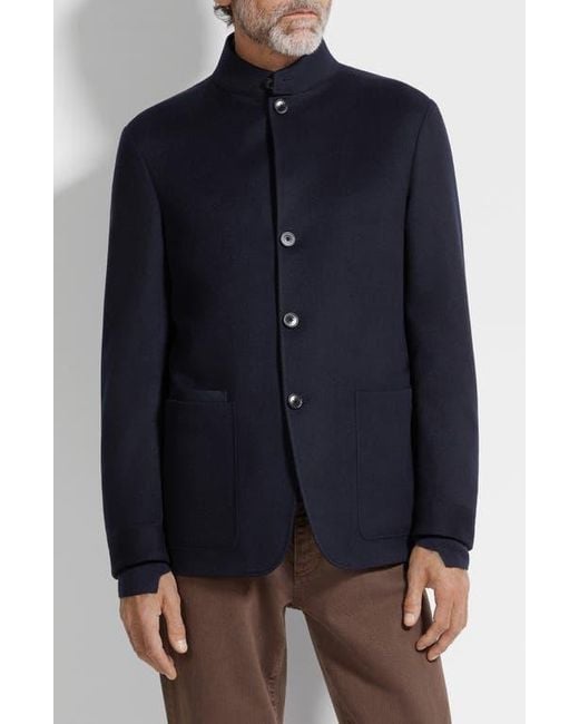 Zegna Blue Oasi Cashmere Il Conte Jacket for men
