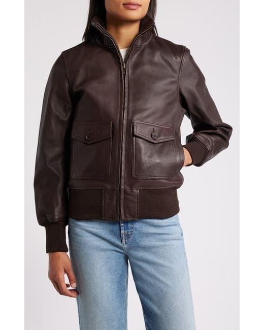 Schott Nyc Brown Leather Flight Jacket