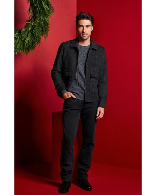 Nordstrom Black Wool Blend Zip Front Jacket for men