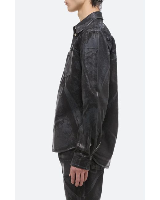 Helmut Lang Black Foiled Cotton Denim Shirt Jacket for men