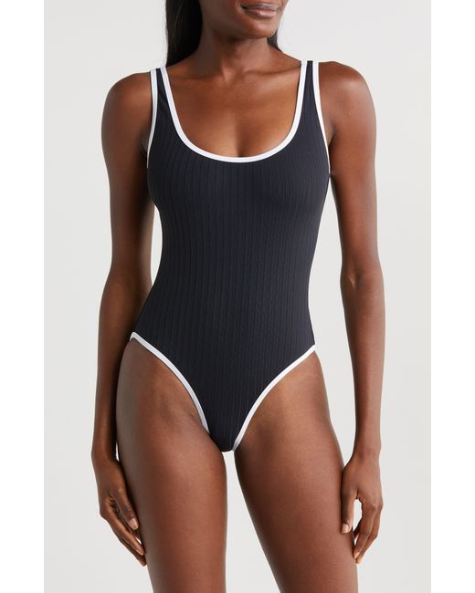 Solid & Striped Black Annemarie Rib One-piece Swimsuit