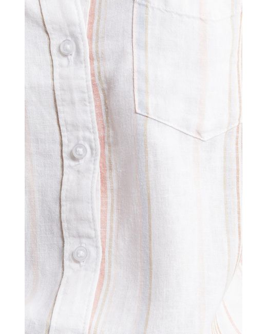 Caslon White Caslon(r) Linen Blend Camp Shirt