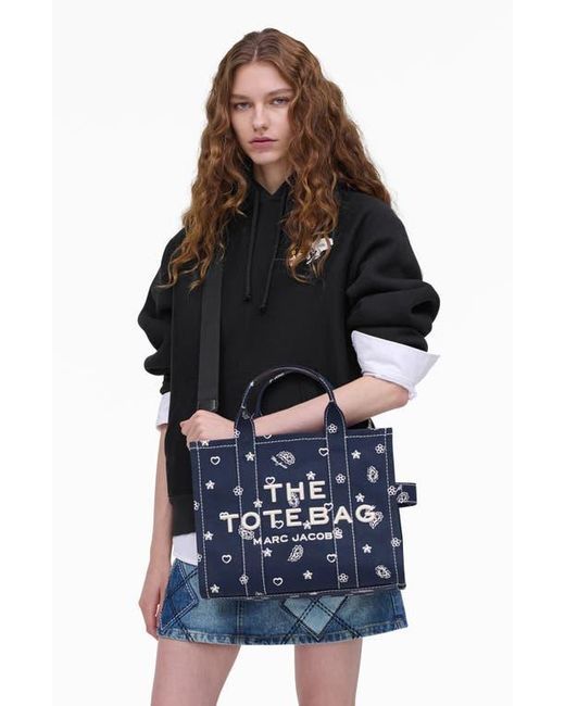 Marc Jacobs Blue The Bandana Printed Medium Canvas Tote