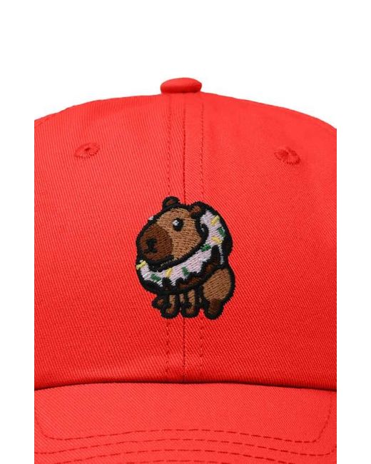 Alix Capybara Donut Embroidered Cap for men
