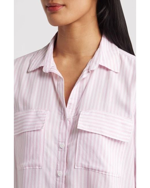 Beach Lunch Lounge White Fallon Crop Button-Up Shirt